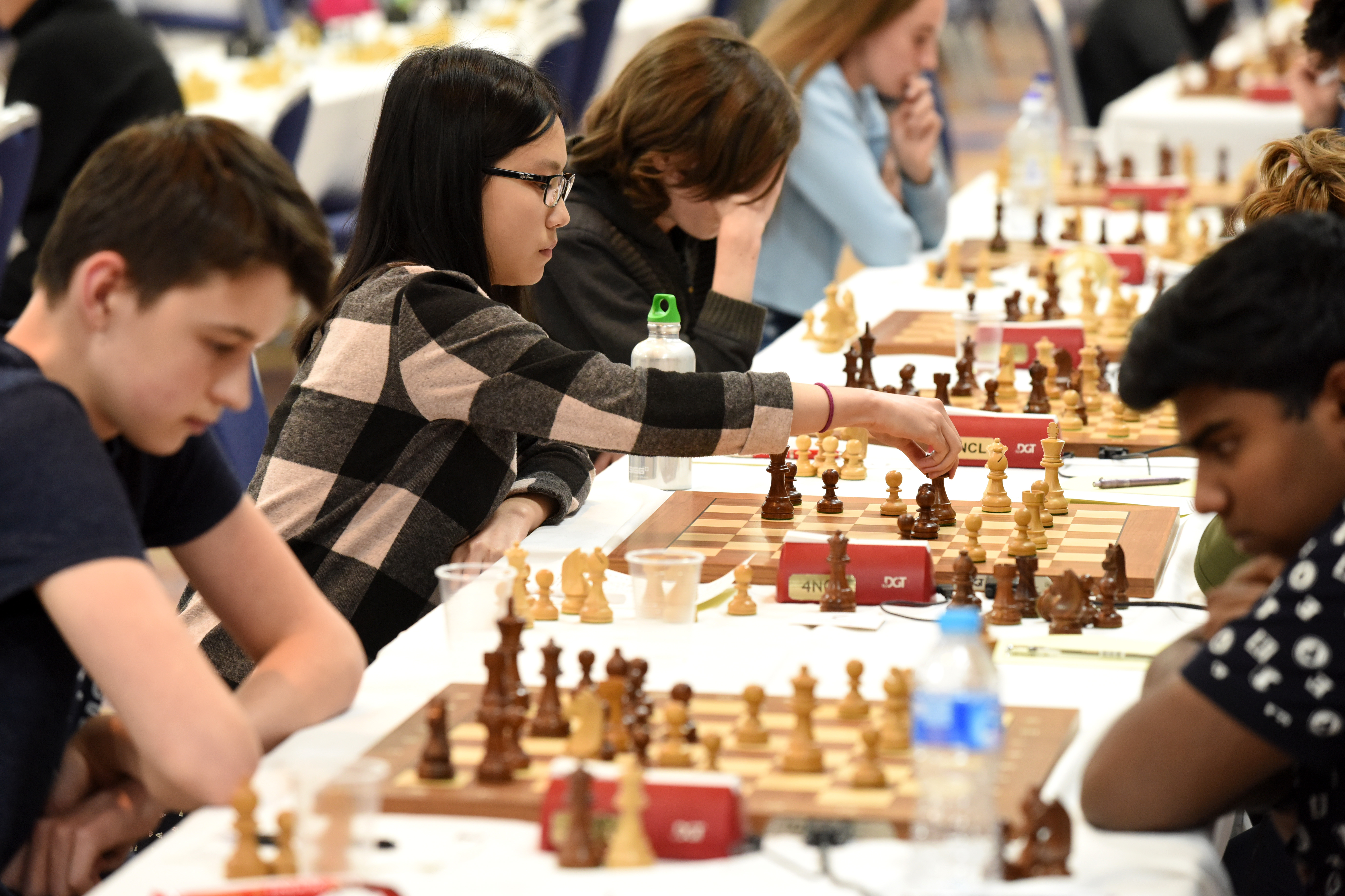 Harry Grieve battling it out with top seed Koby Kalvannan to become UK's 2017 Junior Chess Champion