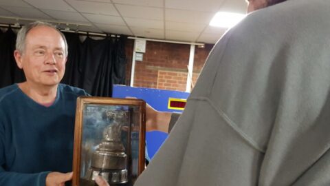 Aldo Camilleri receiving the Club Championship trophy