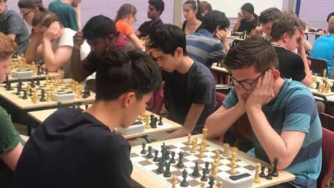 Viktor Stoyanov playing in the UK Chess Challenge