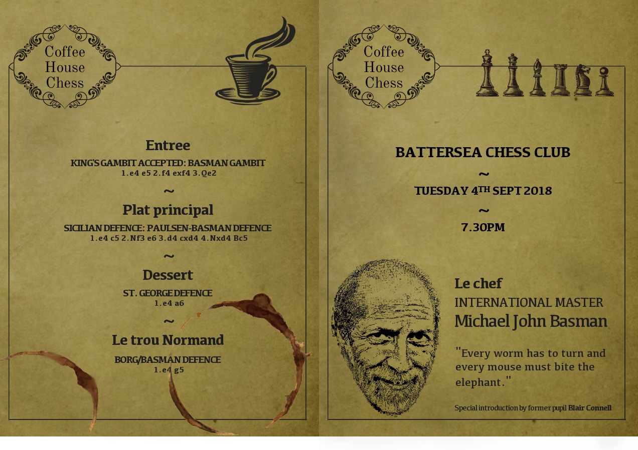 Coffee House Chess with IM Mike Basman