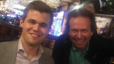 World Chess Champion Magnus Carlsen with Tim Spanton