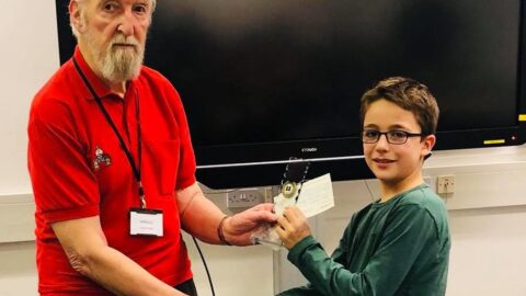 Denis with his prize