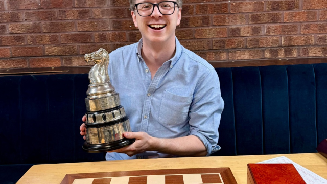 Sam Walker with his 2025/26 Club Championship trophy