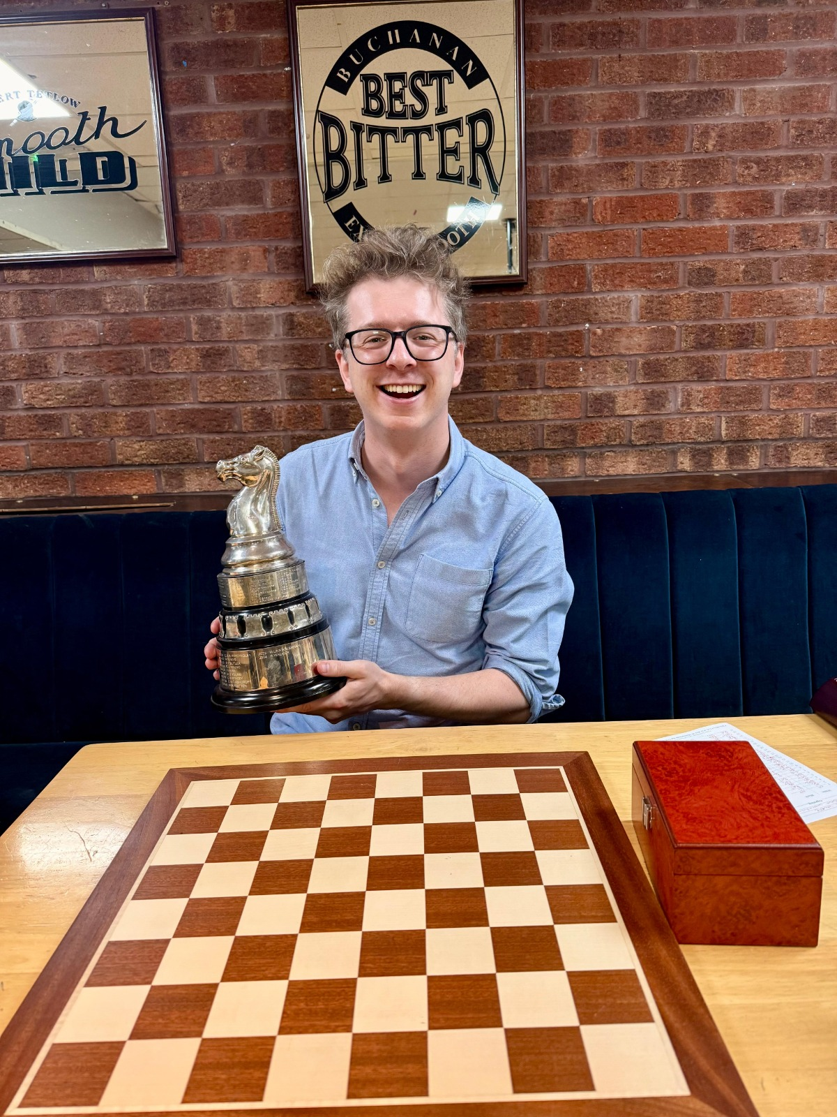 Sam Walker with his 2025/26 Club Championship trophy